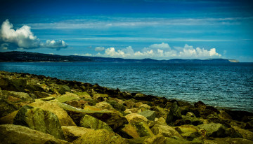 Картинка colwyn+bay+wales+великобритания природа побережье камни colwyn великобритания море