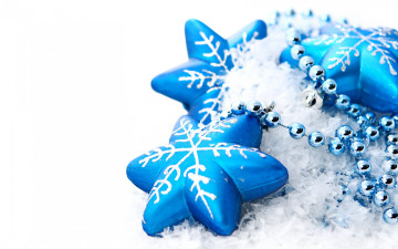 Картинка праздничные украшения merry christmas decoration balls blue новый год рождество шары снег