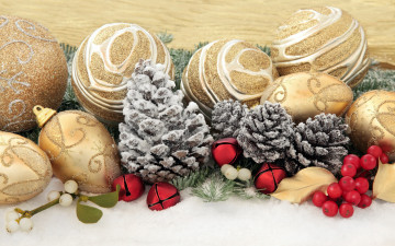 Картинка праздничные украшения шары рождество новый год decoration balls christmas merry снег