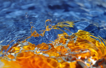 Картинка разное капли +брызги +всплески синий вода всплеск желтый