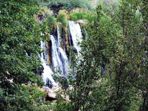 Картинка природа водопады деревья поток
