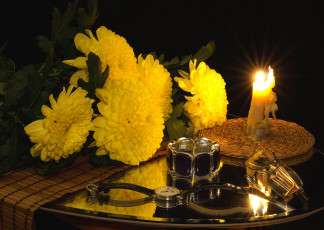 Картинка разное украшения +аксессуары +веера цветы очки свечи часы