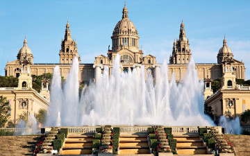 Картинка города барселона+ испания фонтан