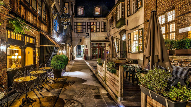 Обои картинки фото города, брюгге , бельгия, кафе, уличное