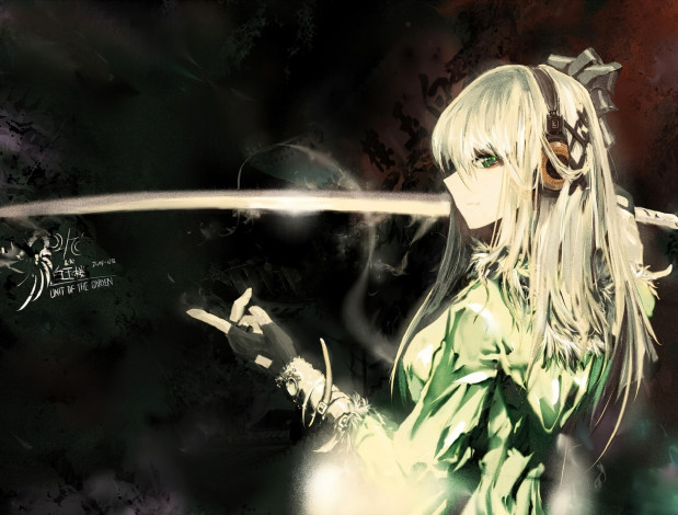 Обои картинки фото аниме, touhou, девушка, меч