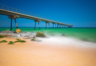 Картинка природа побережье море мост камни