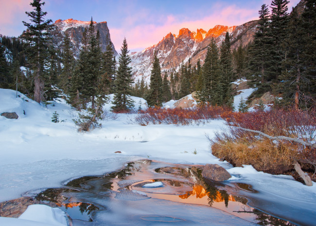 Обои картинки фото природа, зима, горы, пейзаж, снег, деревья