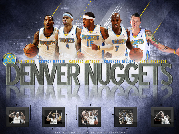 Обои картинки фото denver, nuggets, 2010, спорт, nba, нба, чемпионат, игроки, баскетбол