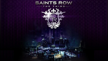 обоя видео игры, saints row,  the third, синий, лого