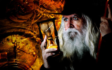 Картинка фэнтези маги +волшебники +чародеи борода часы