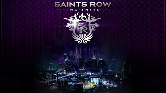 Обои картинки фото видео игры, saints row,  the third, синий, лого