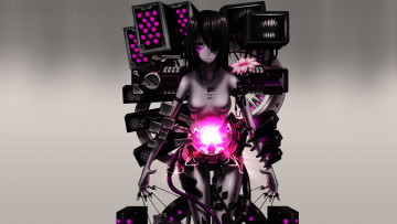 Картинка аниме оружие +техника +технологии gia арт фон девушка робот механизм взгляд