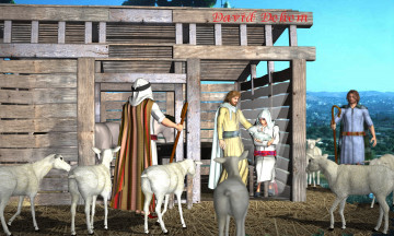 Картинка 3д+графика религия+ religion овцы пастухи давид