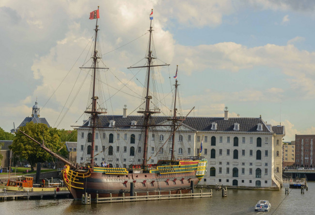 Обои картинки фото amsterdam, корабли, парусники, каравелла