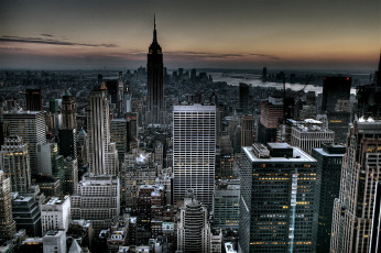 Картинка new york города нью йорк сша закат дома крыши фечер