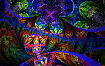 Картинка 3д графика fractal фракталы фон узор цвета линии
