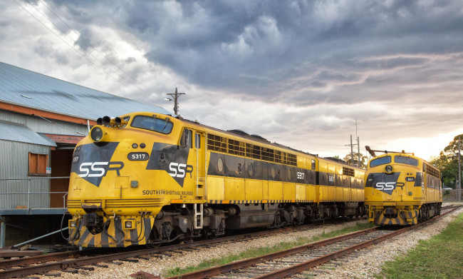 Обои картинки фото техника, поезда, локомотив, дорога, железная, состав