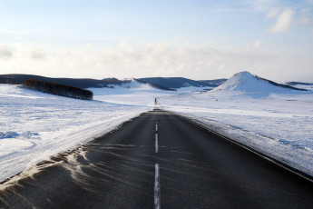 Картинка природа дороги дорога горы снег