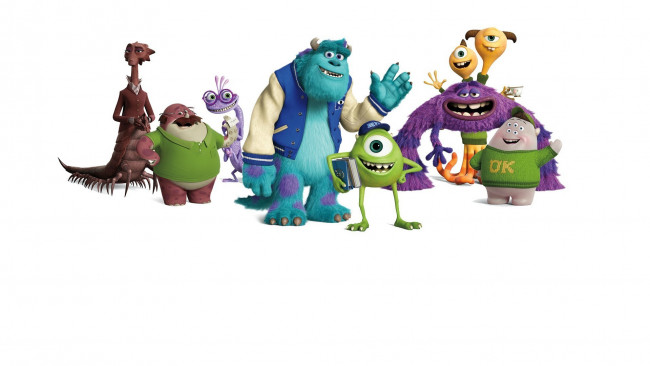 Обои картинки фото мультфильмы, monsters university, персонажи