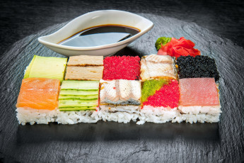 Картинка еда рыба +морепродукты +суши +роллы японская икра рис суши кухня