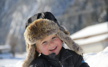 обоя разное, дети, мальчик, шапка, куртка, снег, зима