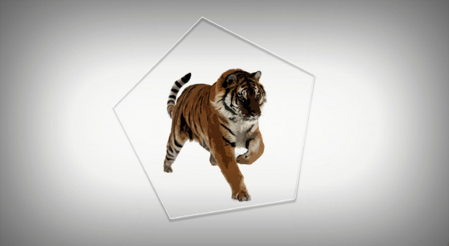 Обои картинки фото рисованное, животные,  тигры, тигр, пятиугольник
