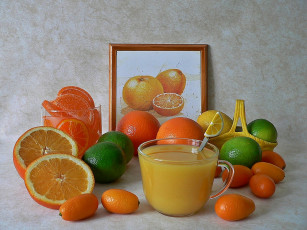Картинка gon zinaida апельсиновый сок еда цитрусы