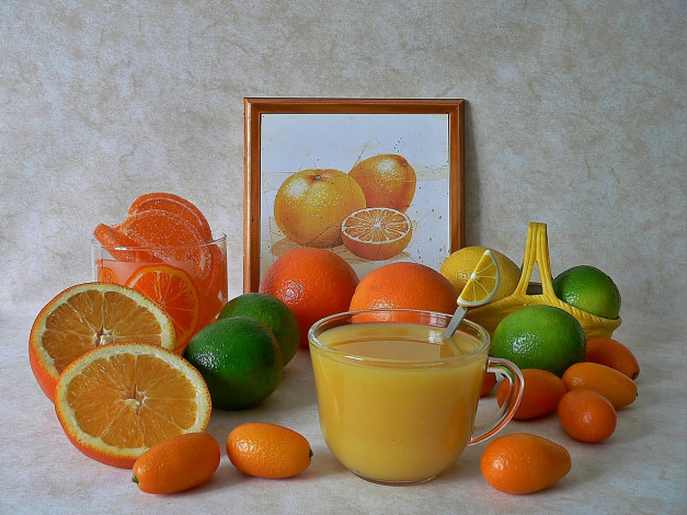 Обои картинки фото gon, zinaida, апельсиновый, сок, еда, цитрусы