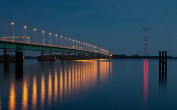 Картинка города мосты ночь мост река
