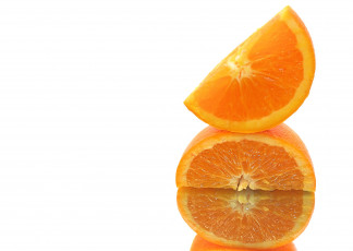 обоя еда, цитрусы, отражение, апельсин