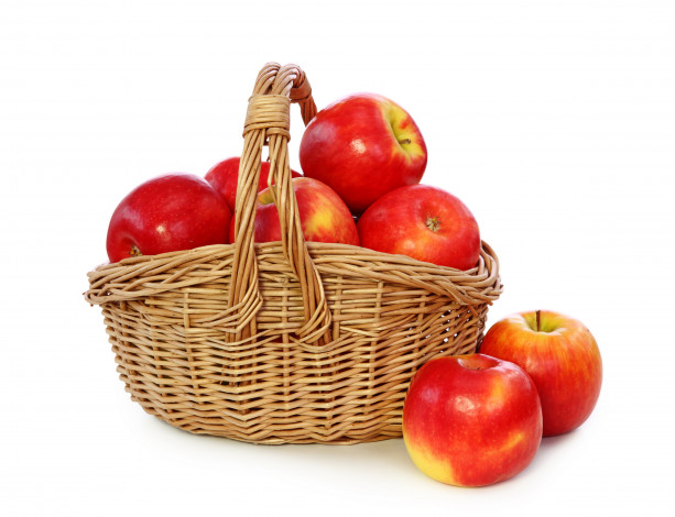 Обои картинки фото еда, Яблоки, корзина, яблоки