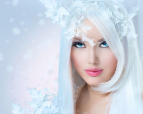 Картинка девушки -unsort+ лица +портреты макияж белые волосы