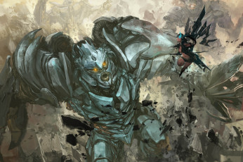 Картинка фэнтези роботы +киборги +механизмы black rock shooter megatron anime art crossover transformers decepticon