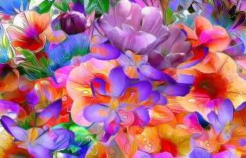 Картинка разное компьютерный+дизайн линии лепестки цвета цветы