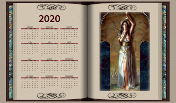 Картинка календари фэнтези книга девушка calendar 2020