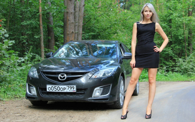 Обои картинки фото автомобили, -авто с девушками, mazda