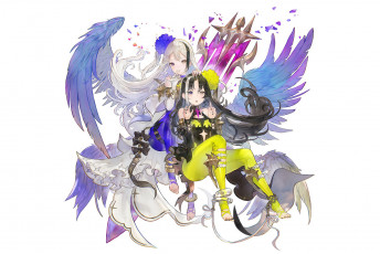 Картинка аниме ангелы +демоны девушки крылья