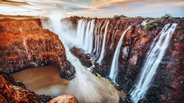 обоя victoria falls, zambia, zimbabwe, природа, водопады, victoria, falls