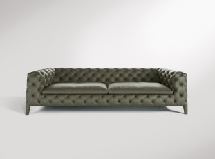 Картинка интерьер мебель кожа стеганый диван