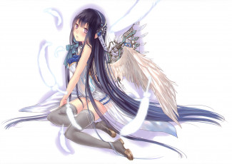 Картинка аниме angels demons девушка длинные волосы ангел