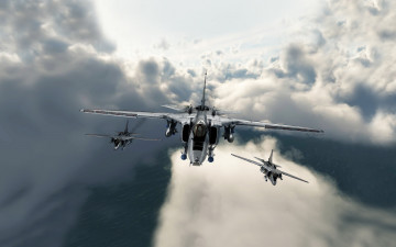 Картинка авиация боевые самолёты облака