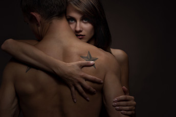 Картинка разное мужчина+женщина девушка взгляд фон парень тату