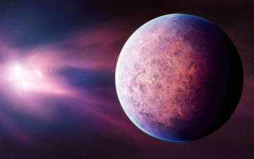 Картинка космос арт пурпурная планета солнечной системы