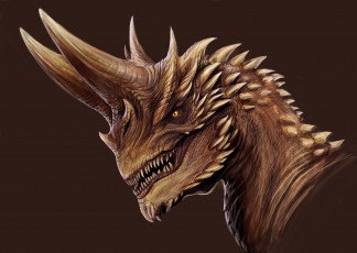 Картинка фэнтези драконы рога дракон клыки