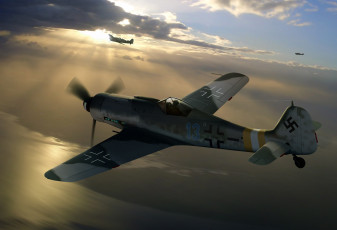 Картинка авиация 3д рисованые v-graphic 190d-9 fw истребитель-моноплан focke -wulf ww2 luftwaffe
