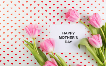 Картинка праздничные день+матери цветы pink fresh mother's day розовые flowers spring tender tulips тюльпаны