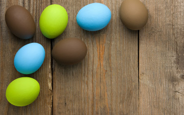 Картинка праздничные пасха decoration colorful wood easter яйца крашеные happy spring eggs
