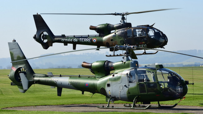 Обои картинки фото aerospeciale sa, 342m gazelle, авиация, вертолёты, вертушка