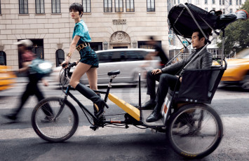 Картинка разное мужчина+женщина марина линчук велорикша город