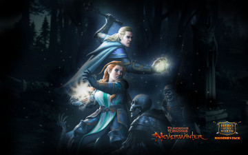 Картинка dungeons dragons neverwinter видео игры лес воины огонь нежить битва